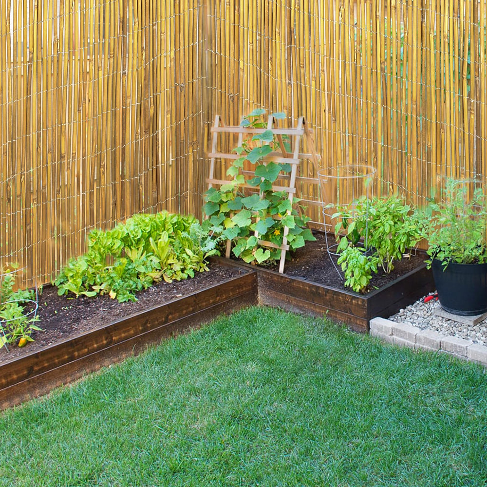 Jollybower bamboo fence in garden setting enhancing outdoor atmosphere