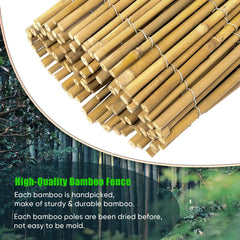 Jollybower bamboo screen attached to chain-link fence improving privacy instantly