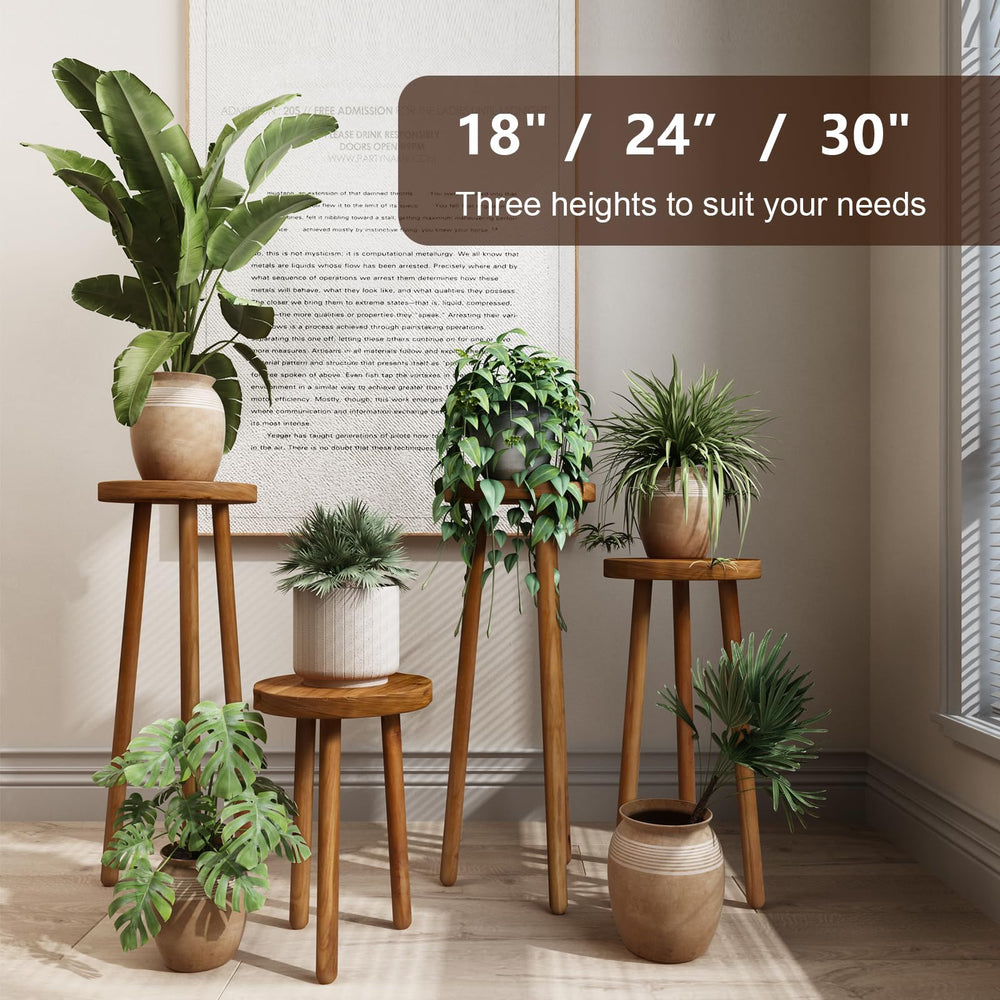 JOLLYMER stand holding a medium pot, demonstrating stable plant display benefit