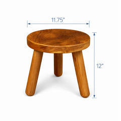 JOLLYMER side profile showing stool shape and sturdy solid-wood build