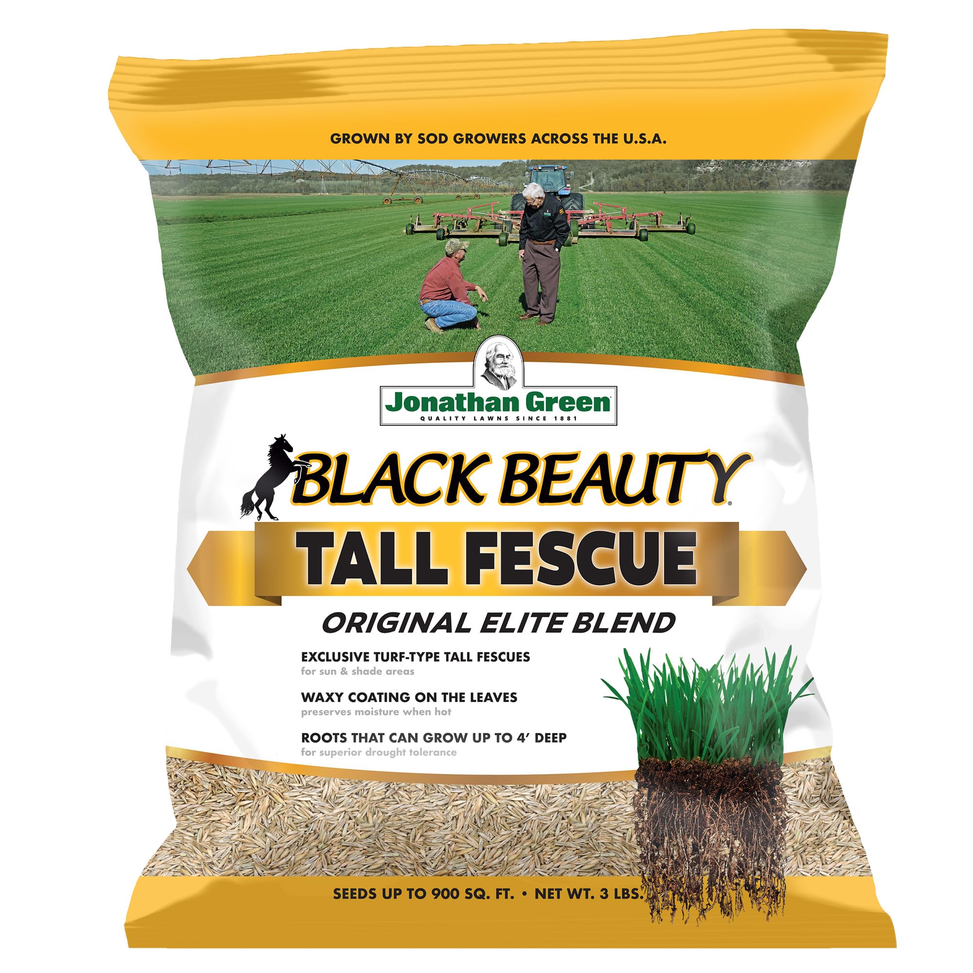 Jonathan Green front packaging showing 3 lb bag and seed benefits