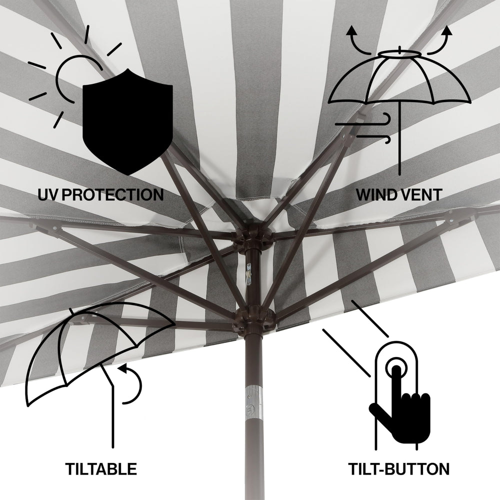 JONATHAN Y dark brown aluminum pole detail demonstrating durable construction