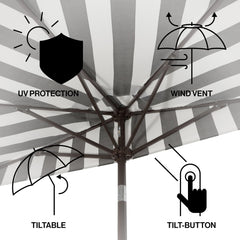JONATHAN Y dark brown aluminum pole detail demonstrating durable construction