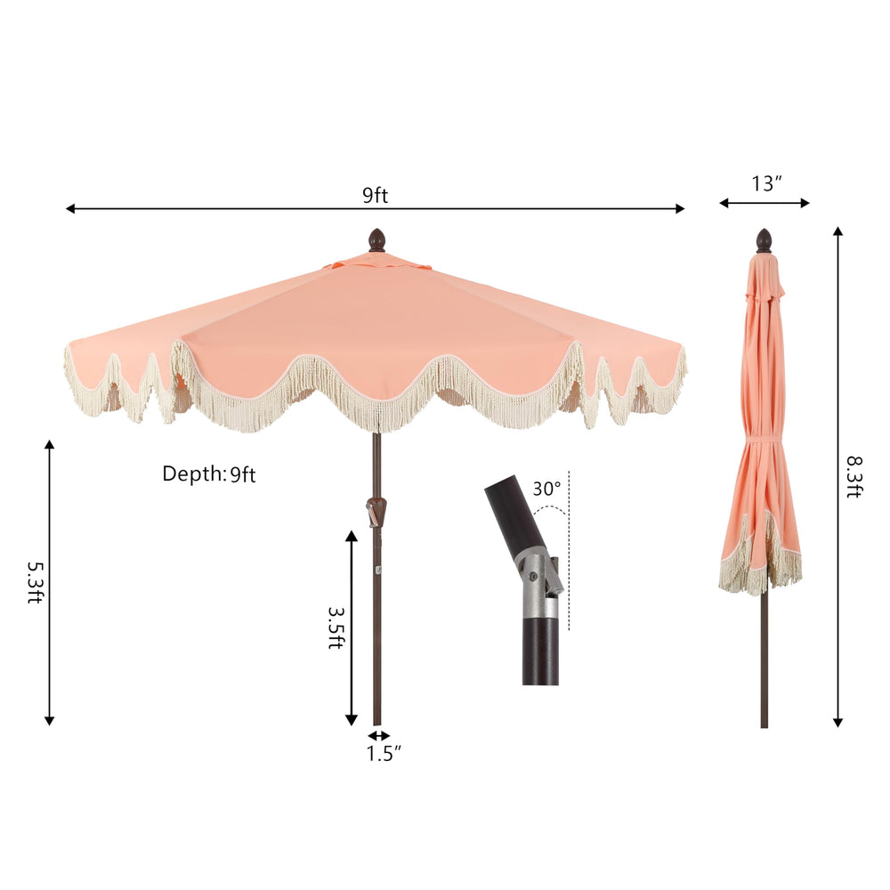 JONATHAN Y dark brown aluminum pole and joints showing sturdy weather-resistant support