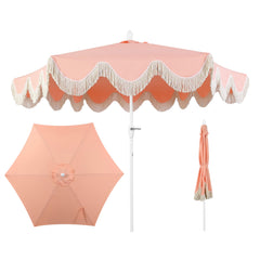 JONATHAN Y front view of coral pink umbrella showing shade and style