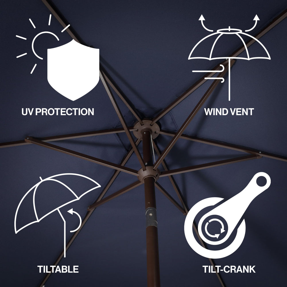 JONATHAN Y dark brown pole with crank showing easy tilt operation