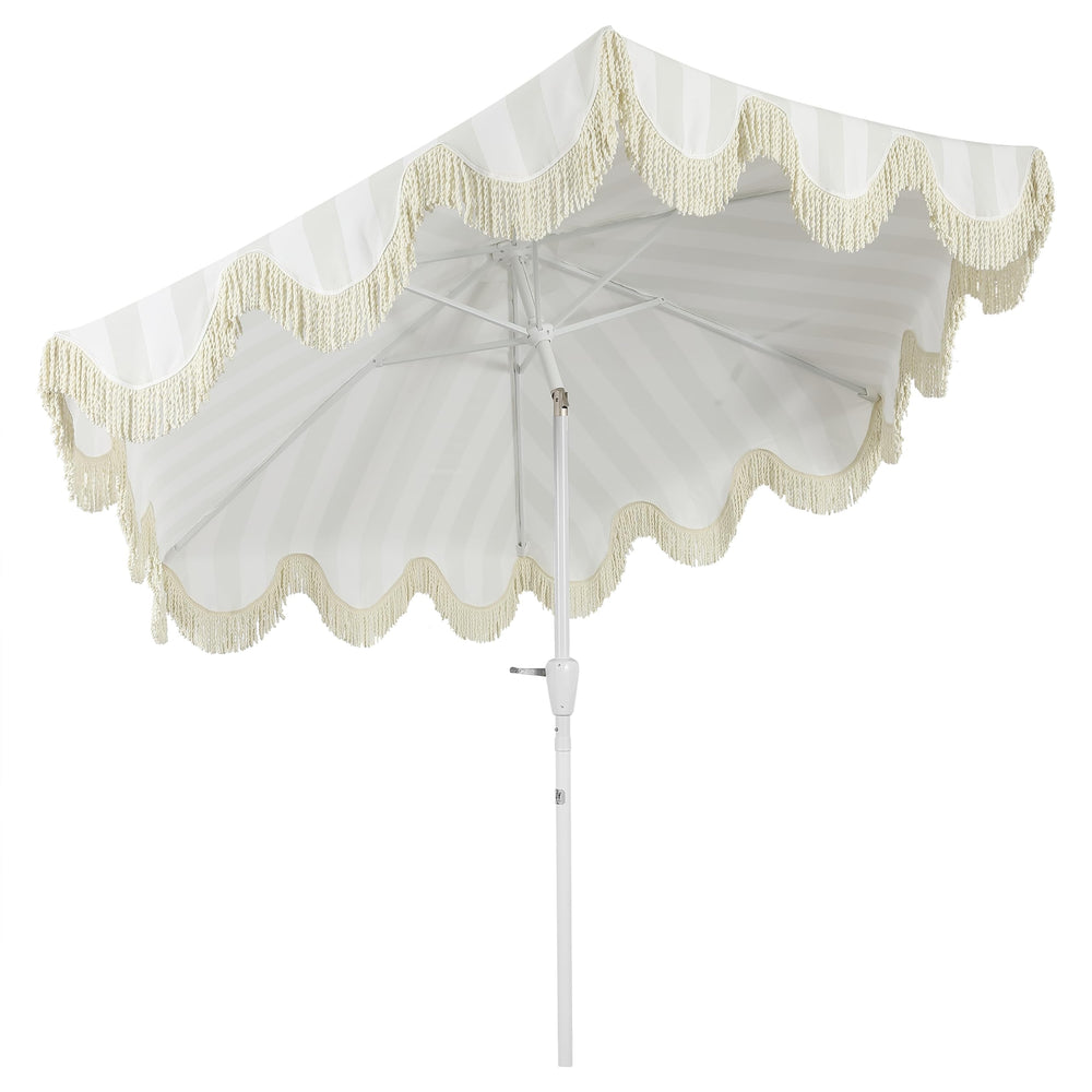 JONATHAN Y umbrella next to table showing coverage and scale