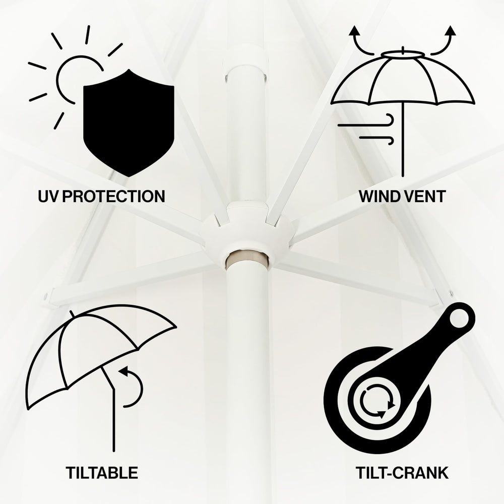 JONATHAN Y umbrella tilted demonstrating adjustable shade coverage