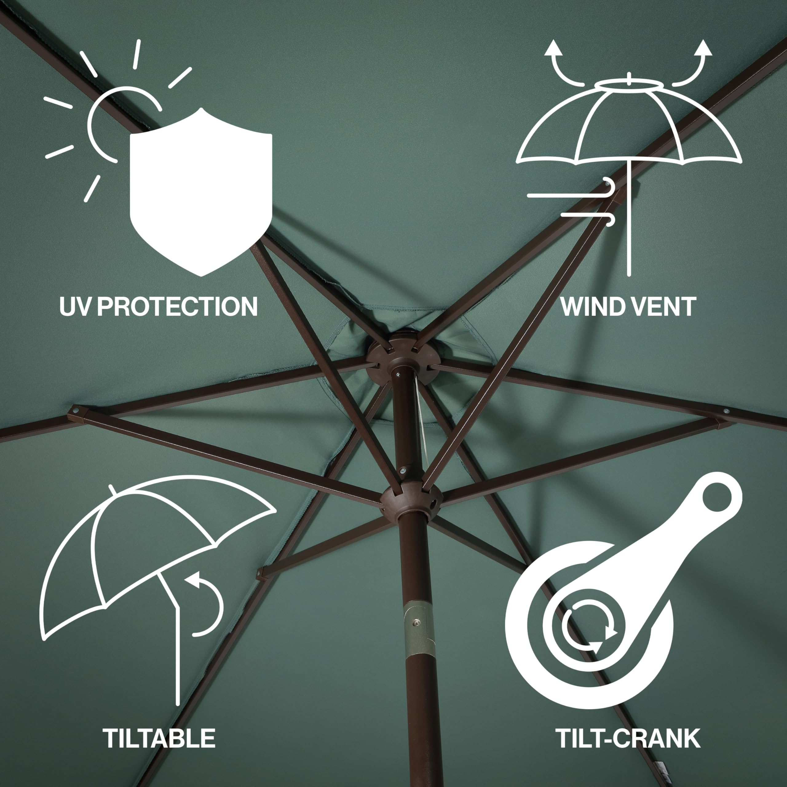 JONATHAN Y tilt-crank detail with handle, displaying smooth operation and easy shade control