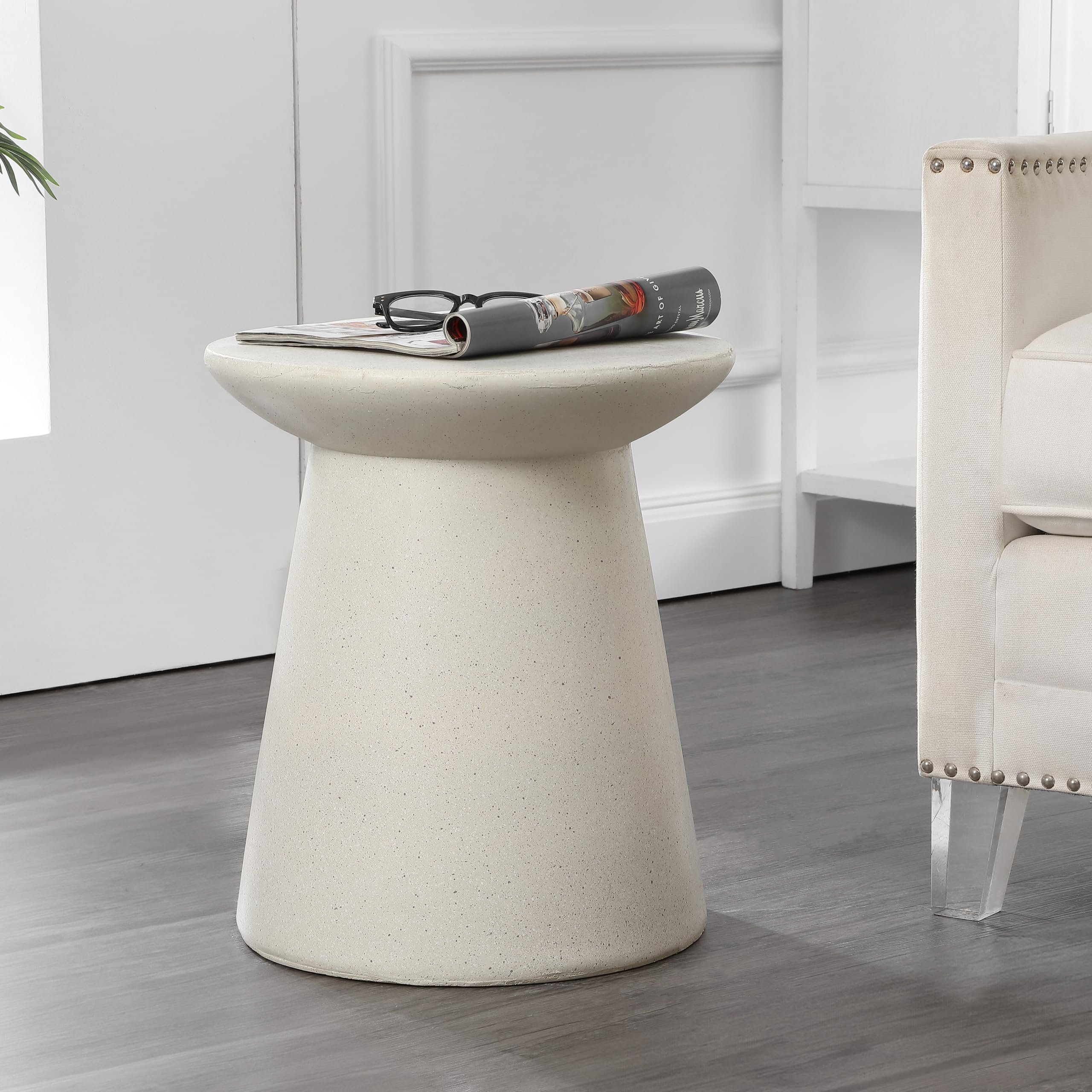 JONATHAN Y closeup of terrazzo tabletop texture highlighting durable matte finish