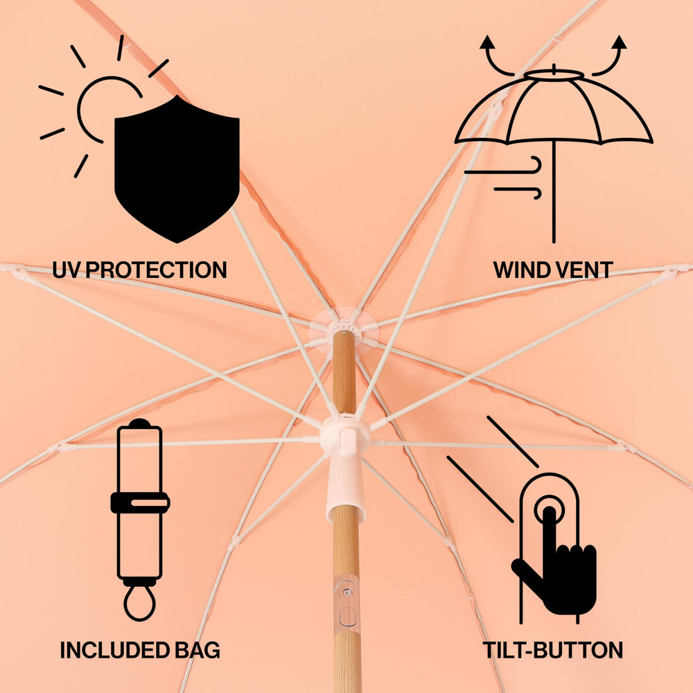 JONATHAN Y push-button tilt mechanism close view showing easy-angle adjustment for sun protection