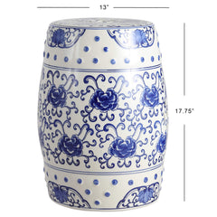 JONATHAN Y side profile of ceramic drum stool showing shape and stable support for seating