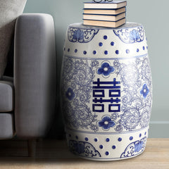 JONATHAN Y stool in living room offering extra seating and decorative accent