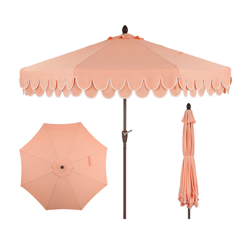 JONATHAN Y front view coral-pink umbrella showing full coverage