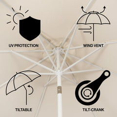 JONATHAN Y white aluminum pole and crank visible for easy, smooth operation