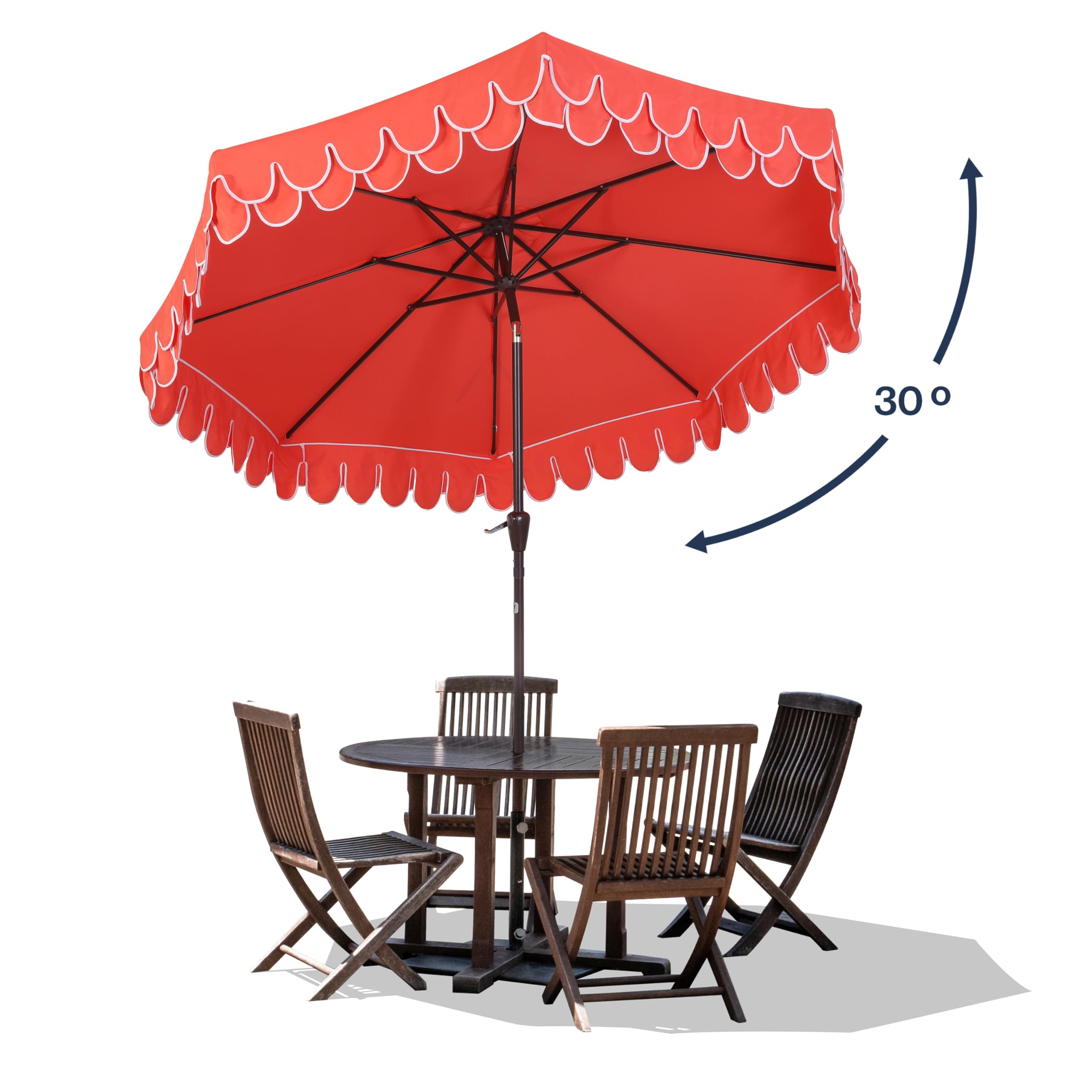 JONATHAN Y umbrella over dining table demonstrating coverage capacity