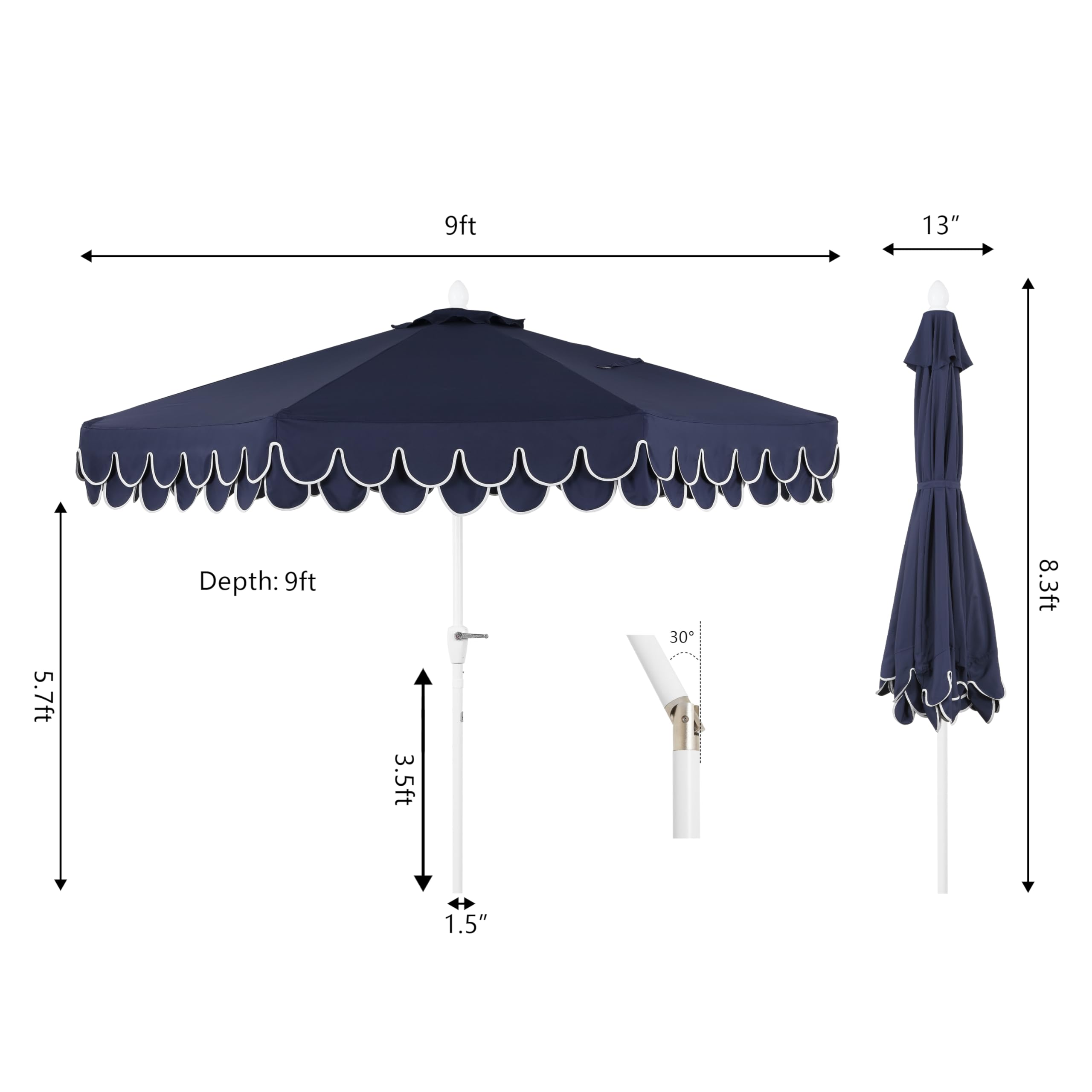 JONATHAN Y top view of vented canopy illustrating airflow and wind relief