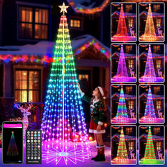 Joomer front view of cone tree showing full LED coverage and brightness