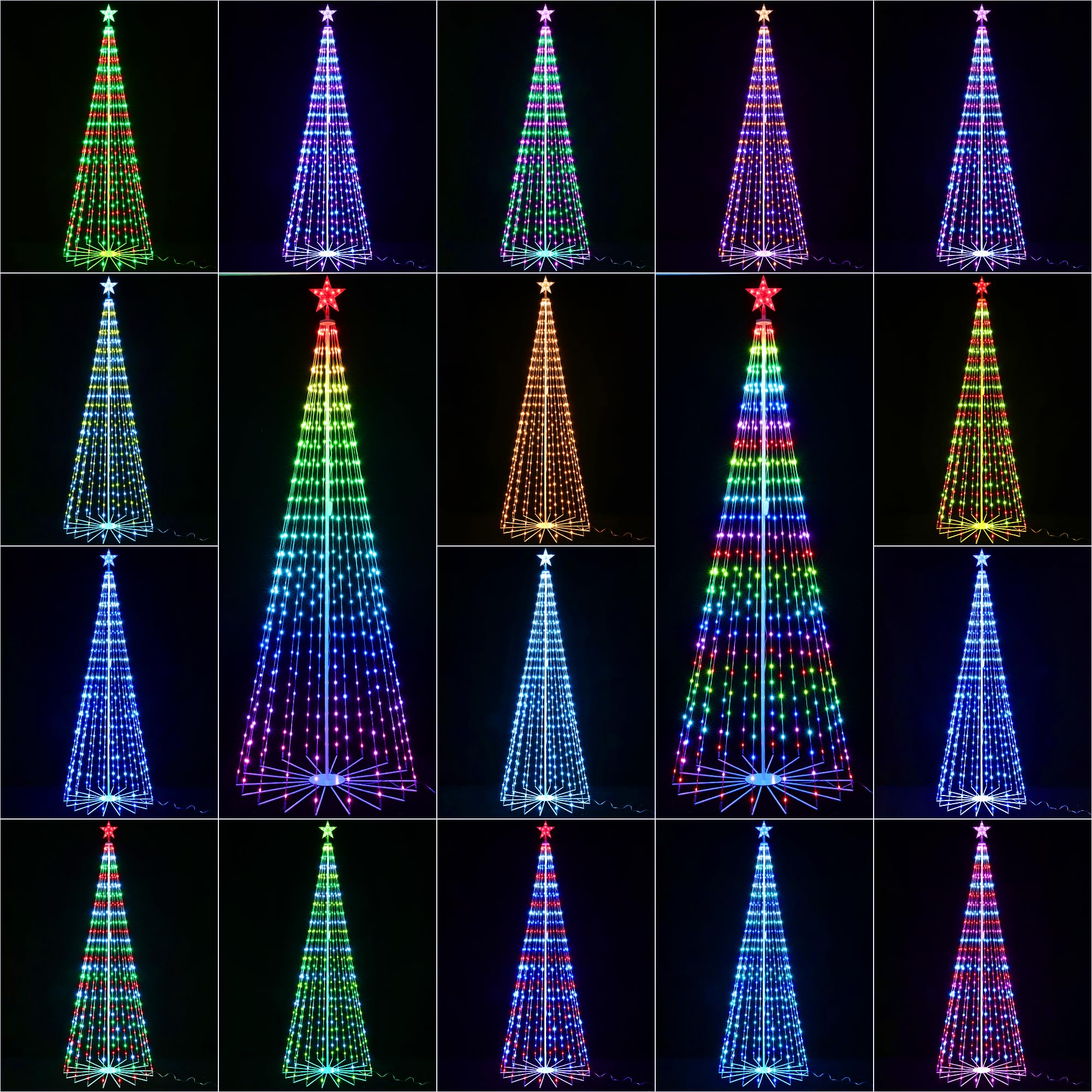 Joomer multiple trees grouped for synchronized large-scale holiday display