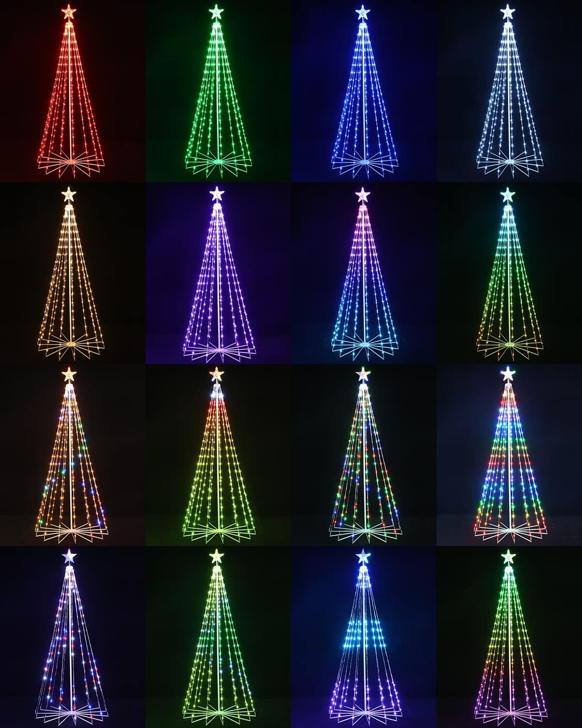 Joomer tree syncing lights to music at a backyard party for atmosphere
