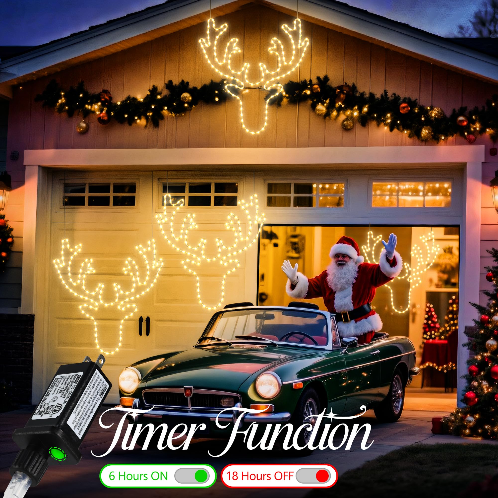 Joomer LED closeup showing soft warm lights for cozy holiday ambiance