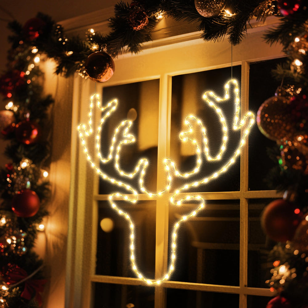 Joomer reindeer on a winter porch creating welcoming seasonal atmosphere