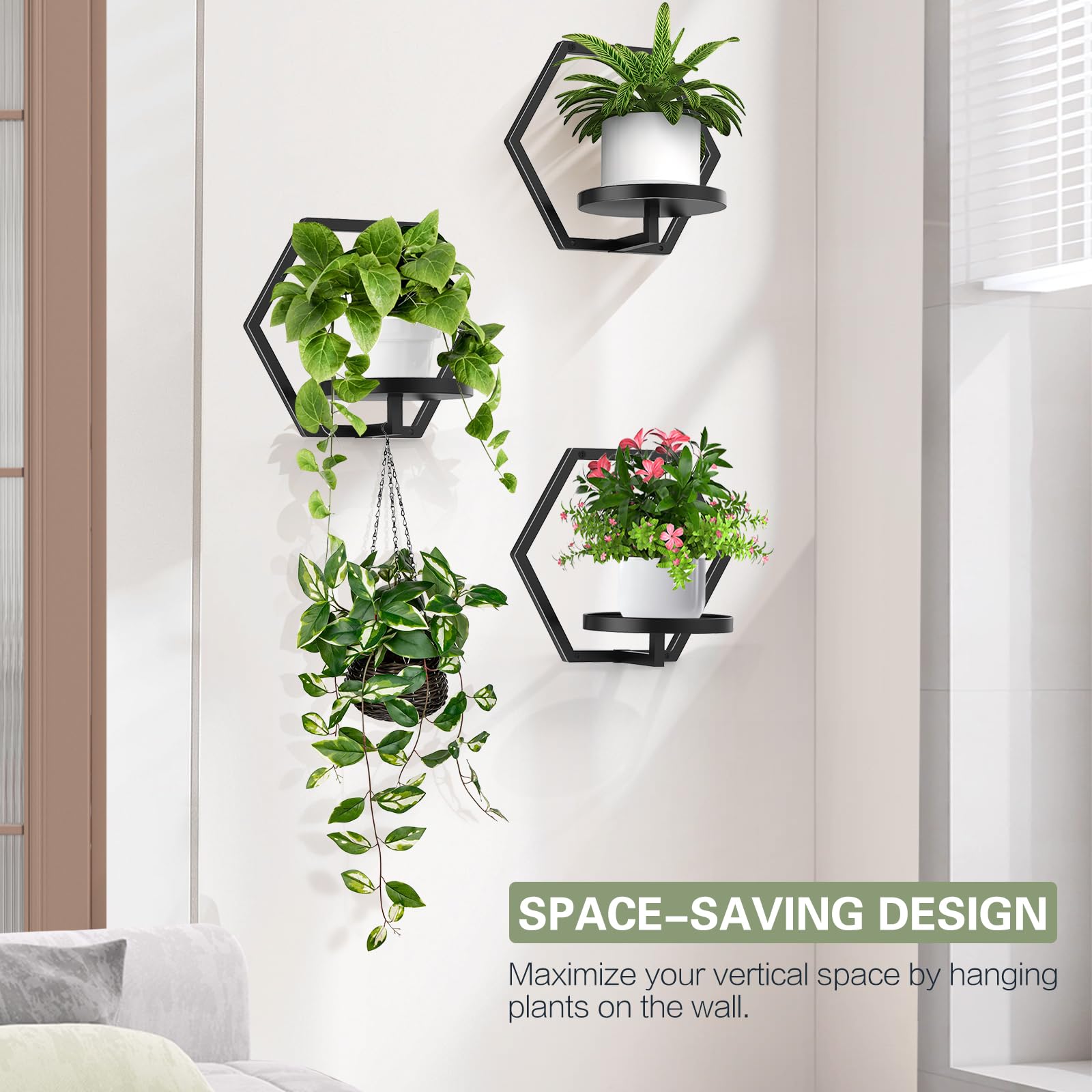 JOPBENG grouped three shelves styled wall creating decorative gallery
