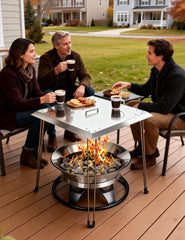 joqepy foldable legs extended during use to improve heat dispersion around seating