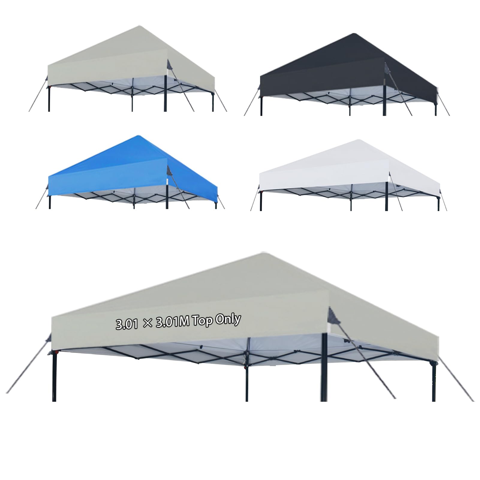 Joramoy canopy front view showing full beige shelter and clean lines