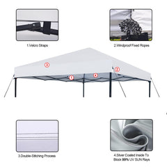 Joramoy canopy top on frame in outdoor use providing shade and rain protection