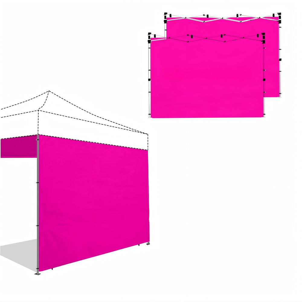 Joramoy front view of three pink sidewalls showing full coverage and color advantage