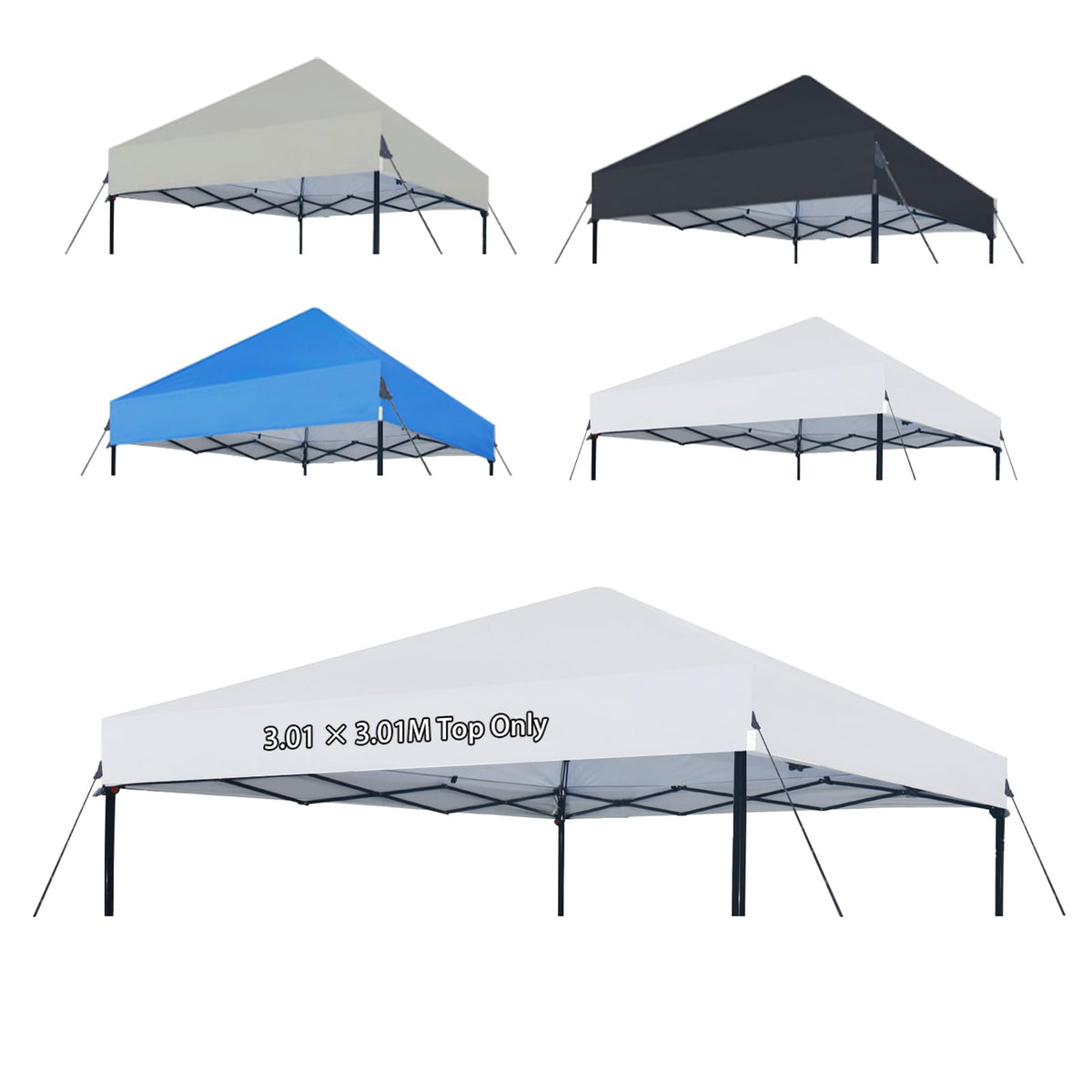 Joramoy front view of white canopy top showing clean shelter and sun protection