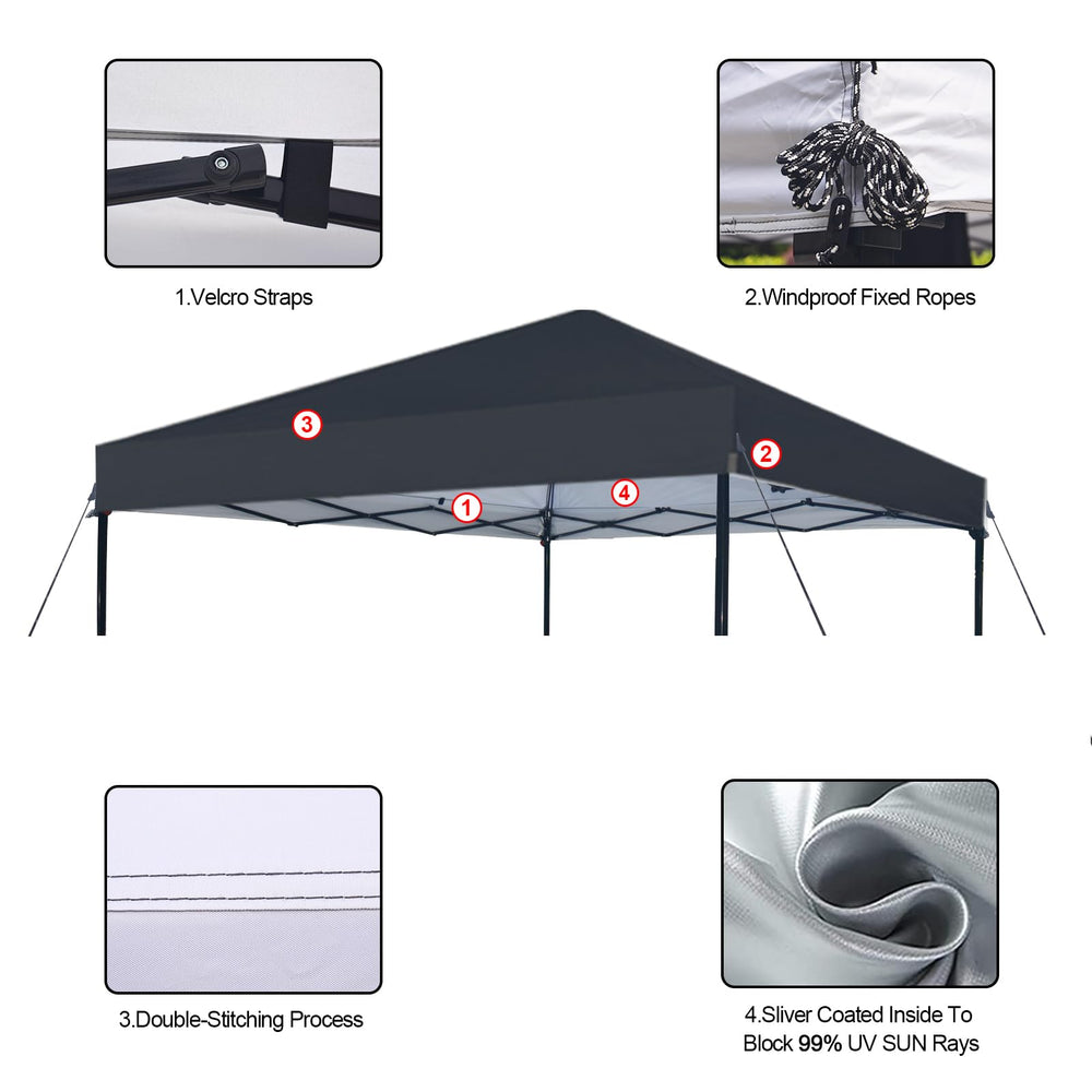 Joramoy canopy top installed on straight leg frame demonstrating easy setup benefit