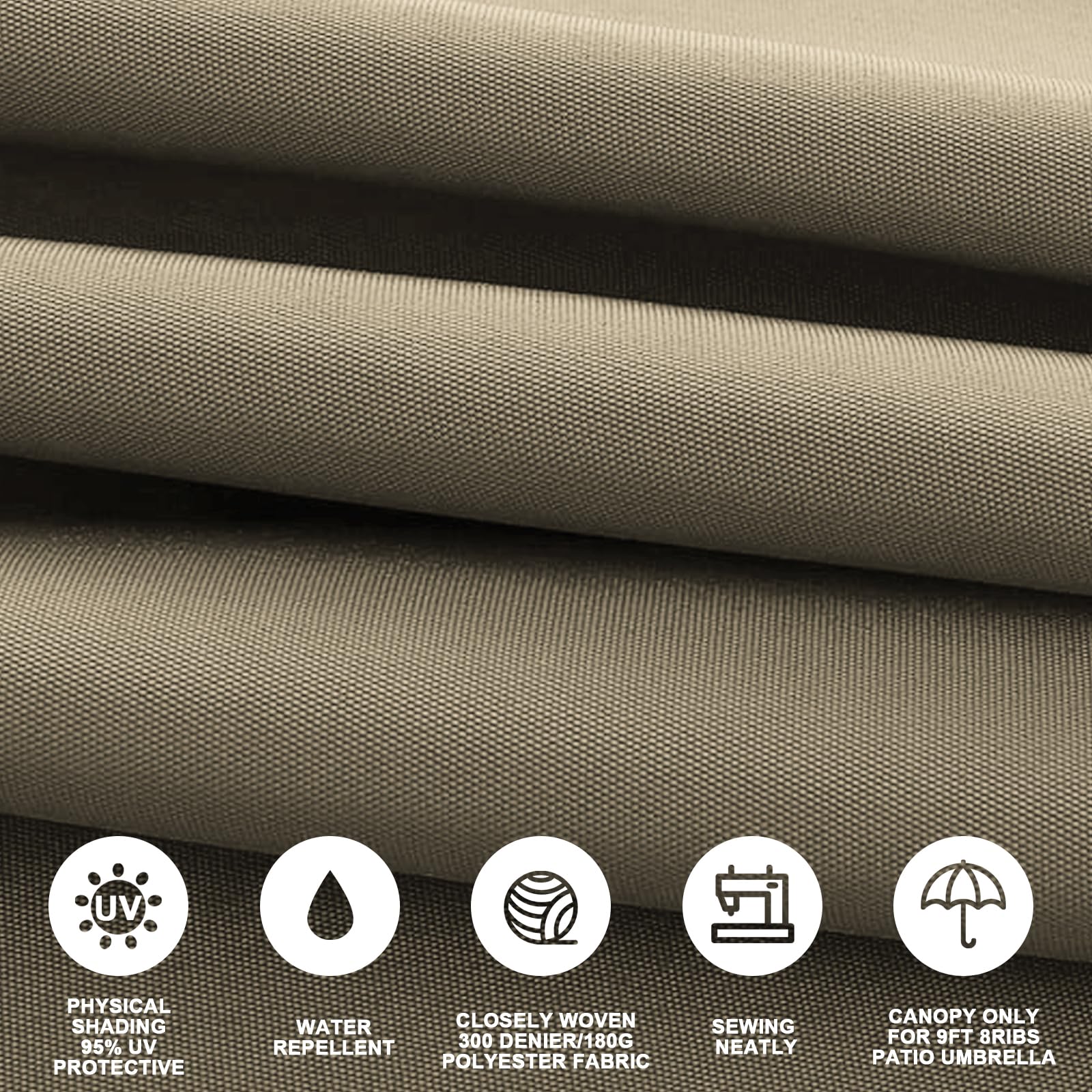 Jorohiker canopy next to table illustrating 9ft diameter scale and coverage