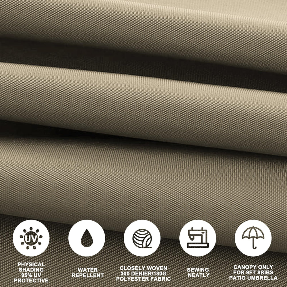 Jorohiker canopy next to table illustrating 9ft diameter scale and coverage