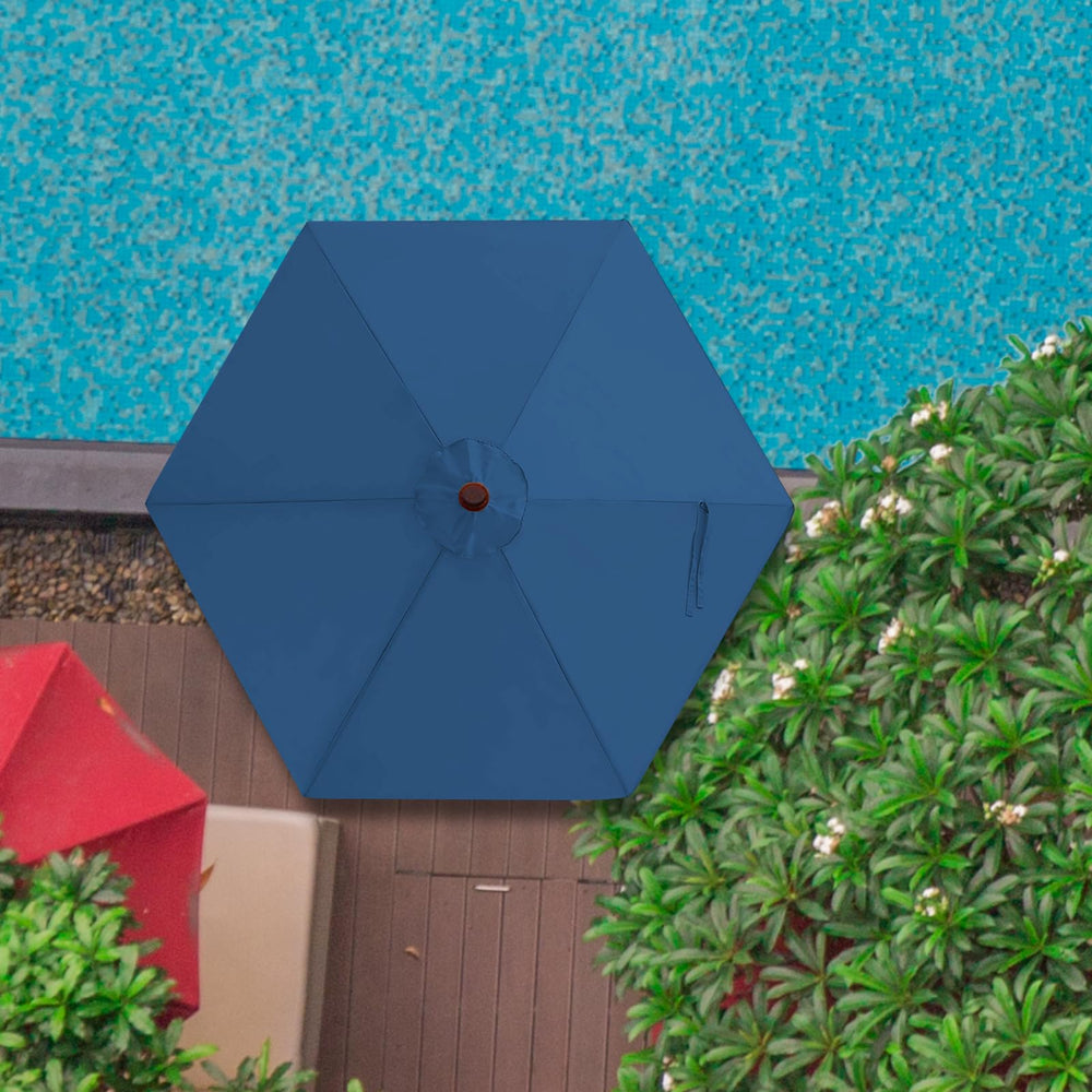 Jorohiker navy canopy in a patio setting improving outdoor style and sun protection