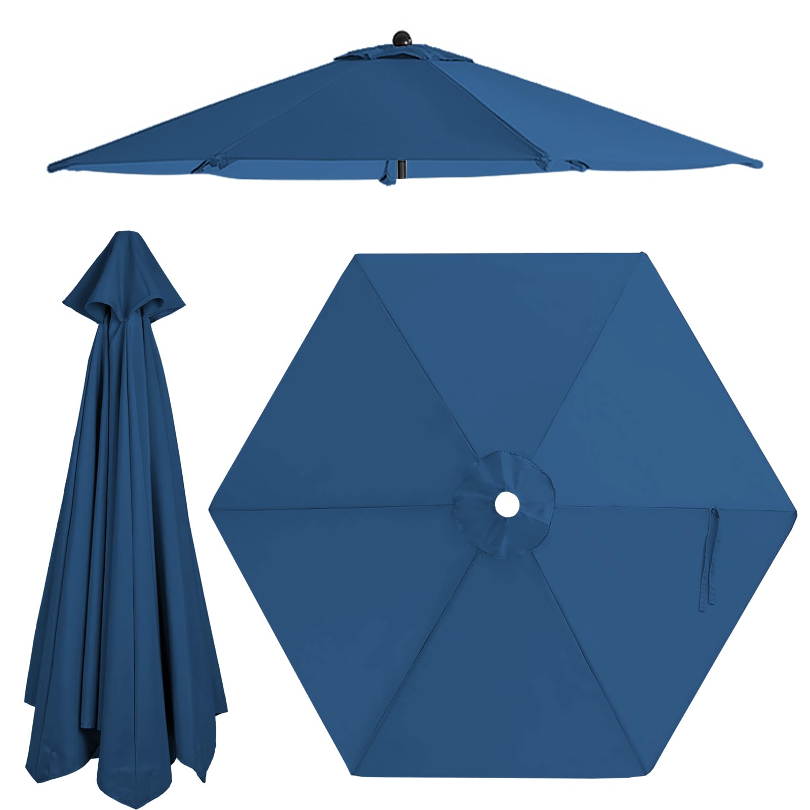 Jorohiker front view canopy showing gray-navy shade and patio coverage benefit
