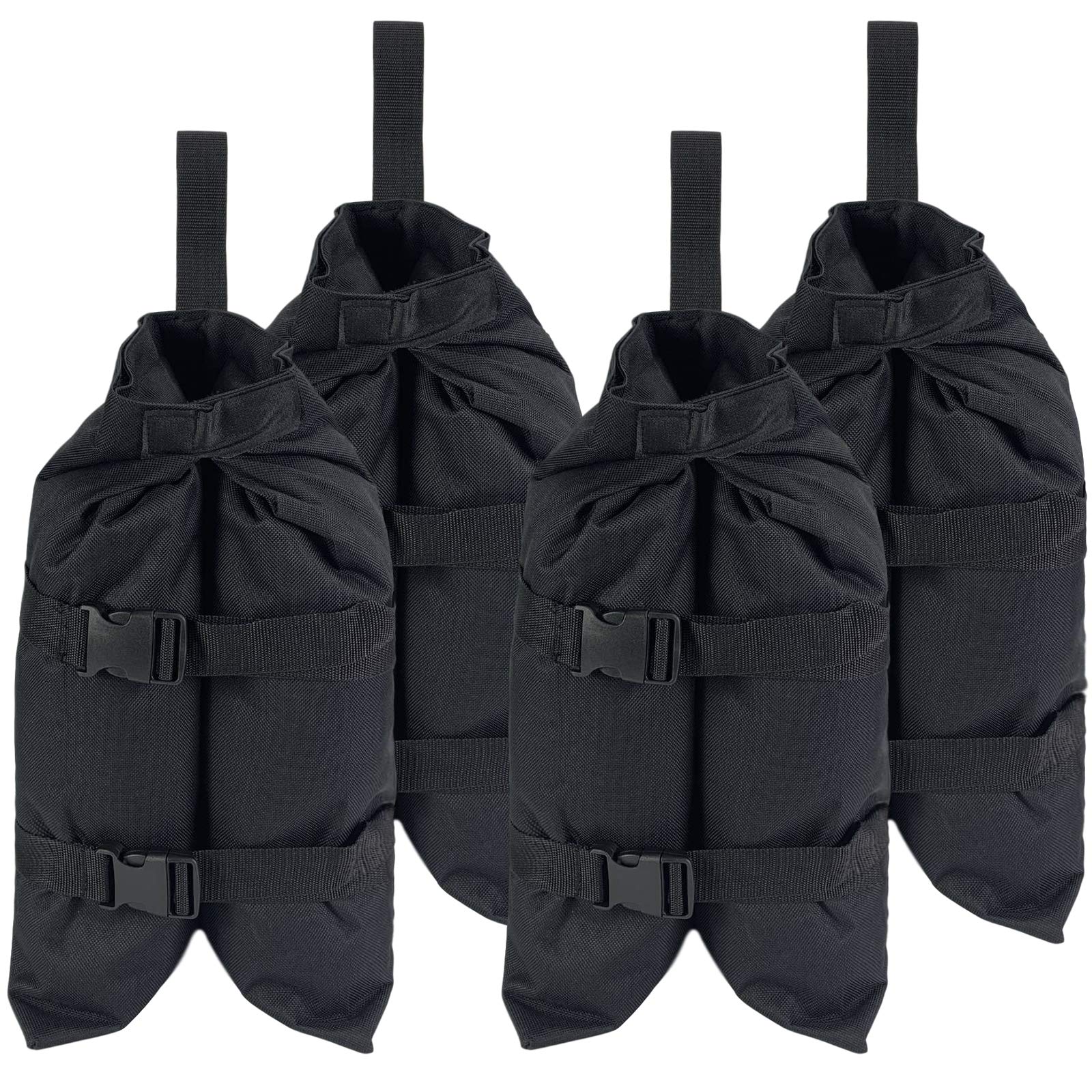 Jorohiker front view of four weight bags showing sturdy design and benefit of stable anchoring