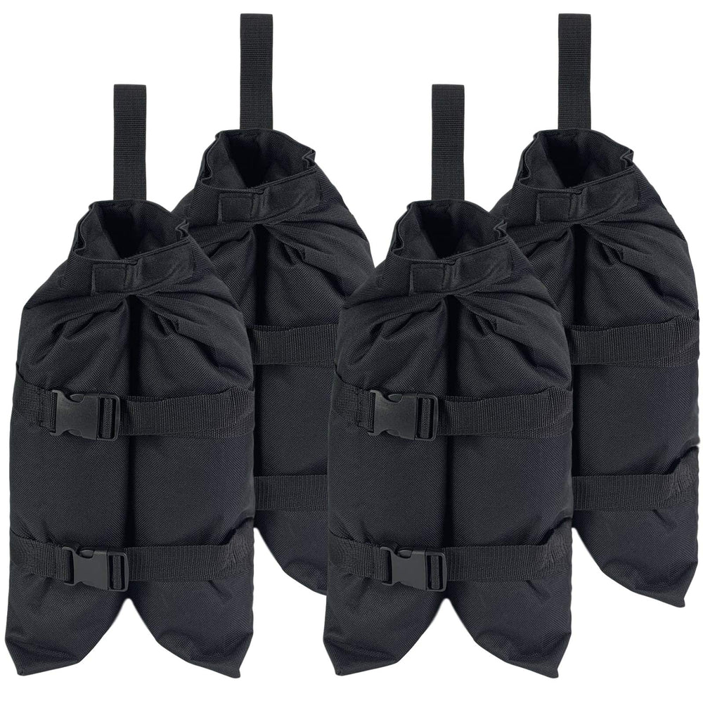 Jorohiker front view of four weight bags showing sturdy design and benefit of stable anchoring