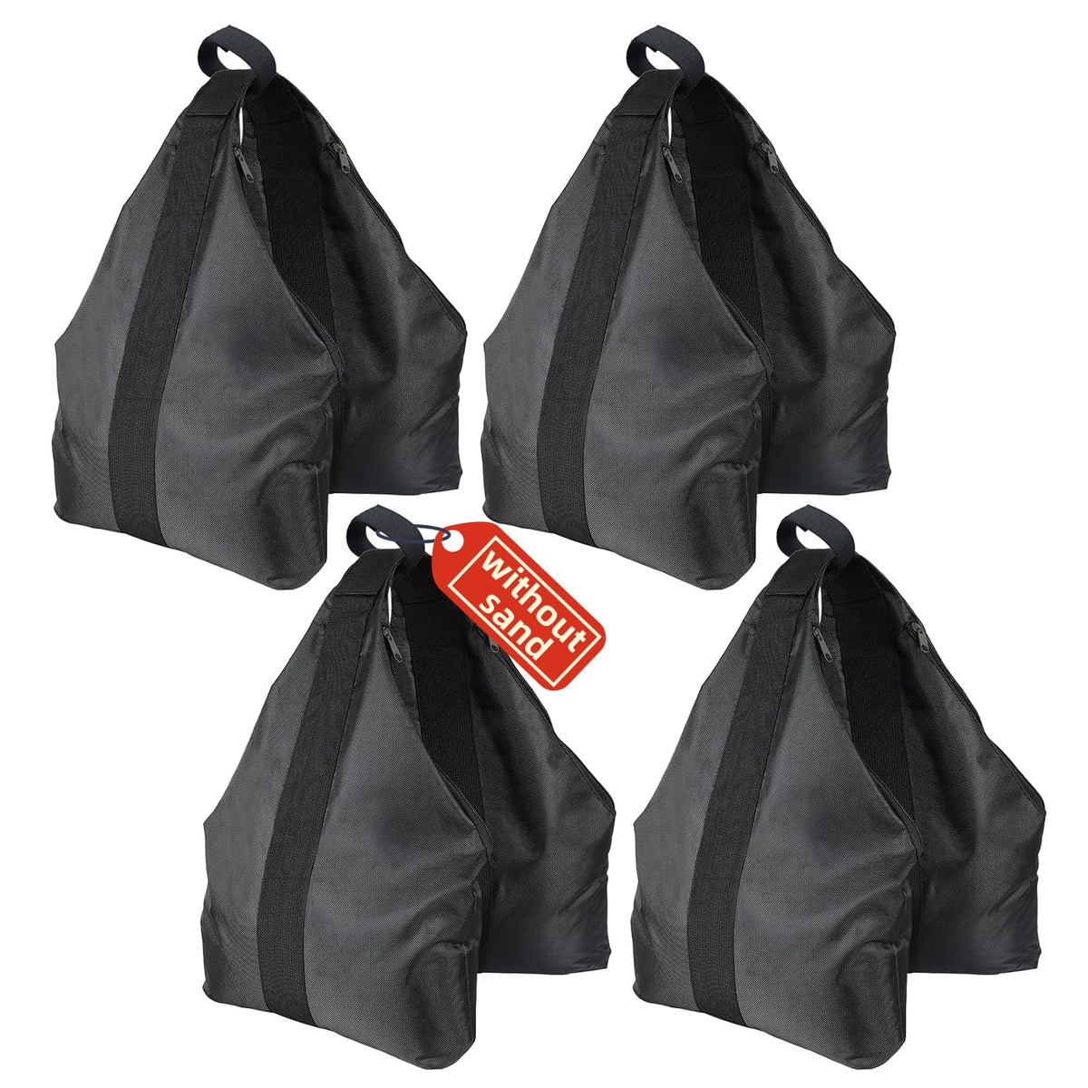 Jorohiker front view showing four empty sandbags ready to fill for secure anchoring