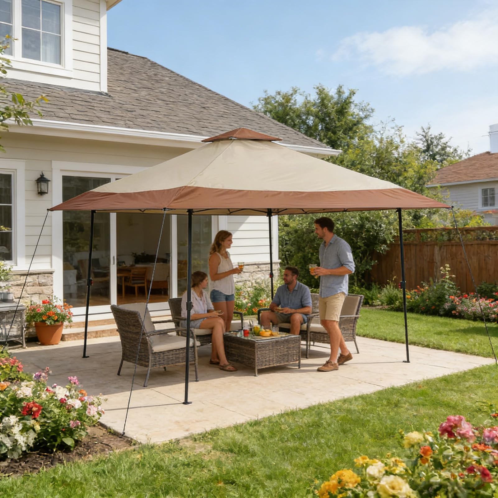 Jorohiker canopy in use at beach market creating shade and shelter for vendors
