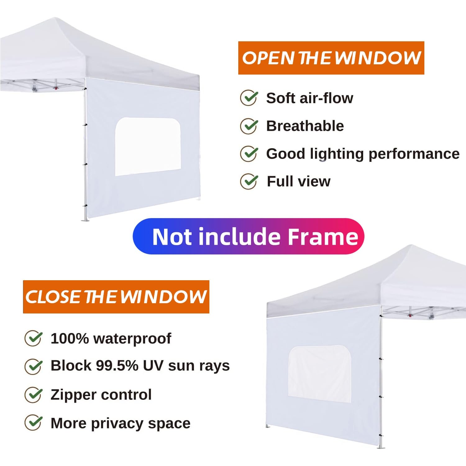 Jorohiker mesh window detail with zipper demonstrating ventilation and visibility