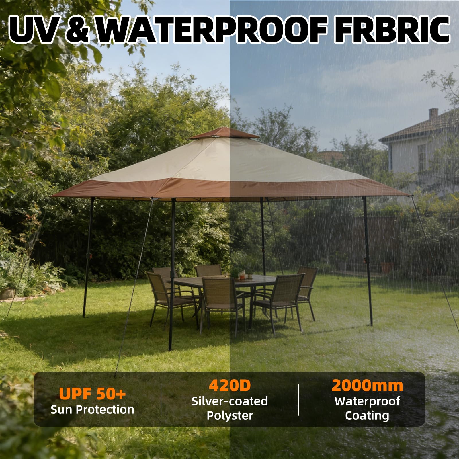 Jorohiker silver-coated top reflecting light to reduce heat under canopy