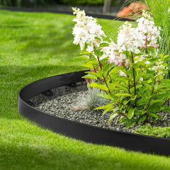 Jorvila edging installed along a flower bed creating crisp landscape lines