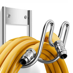 Josmimic front view wall-mounted hanger showing durable stainless construction and neat storage benefit