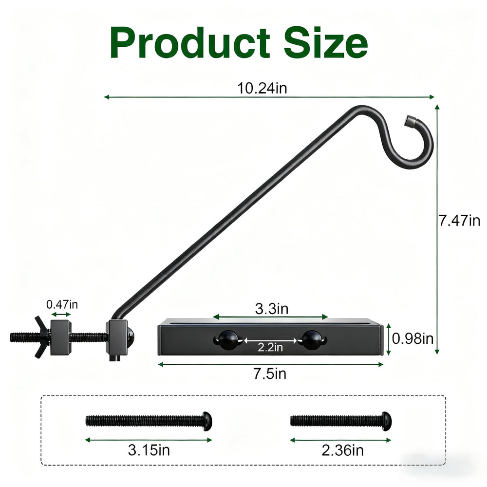 Josmimic hook holding a bird feeder demonstrating reliable support and visibility