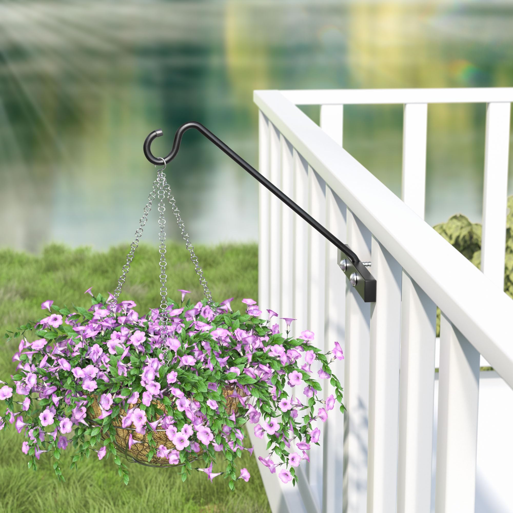 Josmimic two hooks installed on railings illustrating versatility and neat display