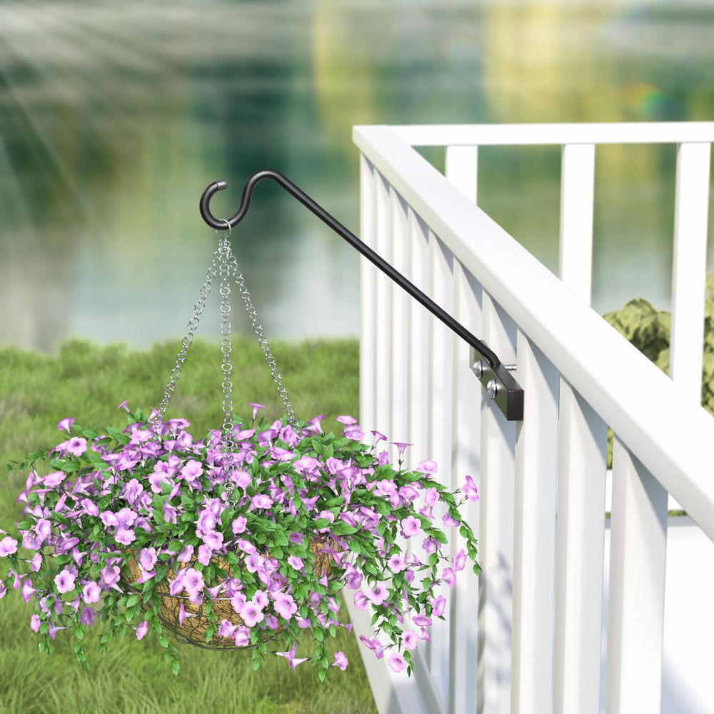 Josmimic two hooks installed on railings illustrating versatility and neat display