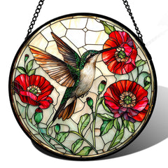 JOSUMALY front view hummingbird suncatcher brightens window