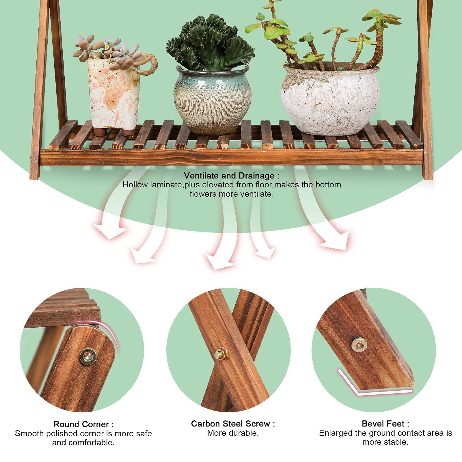 Jotboom bottom shelf depth highlighting capacity for larger flowerpots